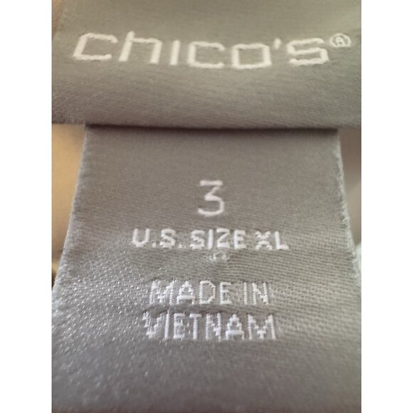 Chicos Top  Blouse Size XL Asymmetrical Tie Dye Top Boat Neck Slinky Jersey 078 - Picture 5 of 6